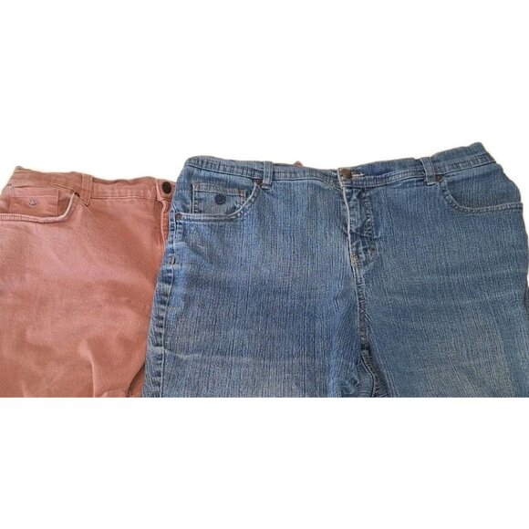 Gloria Vanderbilt Women's Size 18 Petite Blue And Pink Jeans 36x28 Lot Of Two - Picture 2 of 5